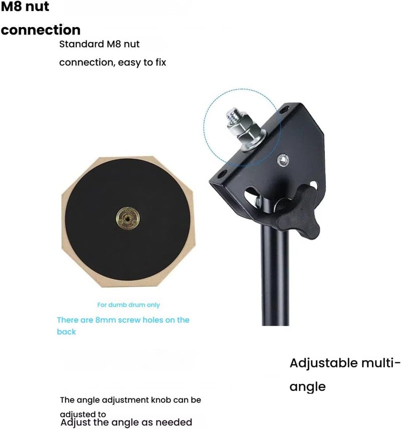 TUICARE 8'' Silent Drum Holder Drum Pad Stand Lightweight Musical Instrument Stable Silent Drum Bracket Drum Practice Pads Stand - Image 5